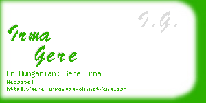 irma gere business card